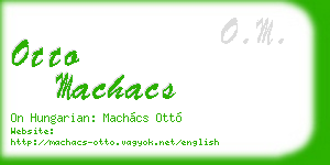 otto machacs business card
