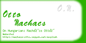 otto machacs business card